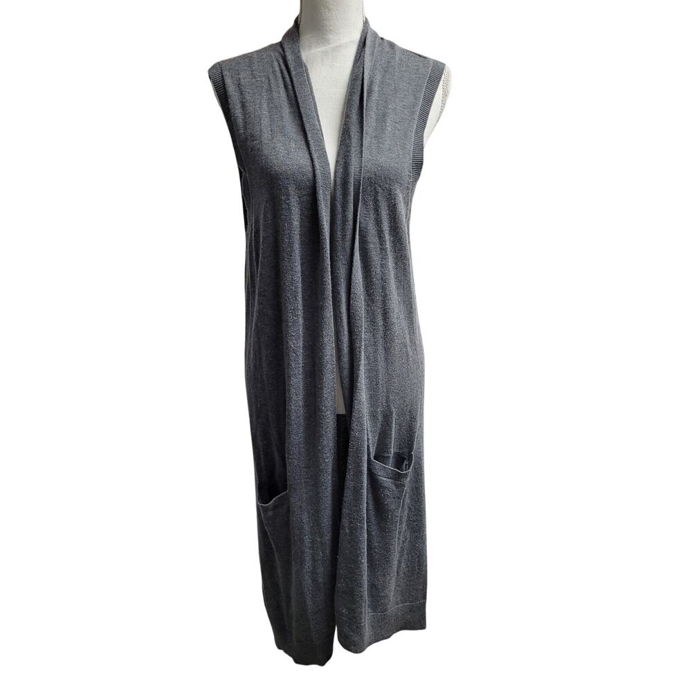 Halogen long cashmere kimono sweater open front draped duster